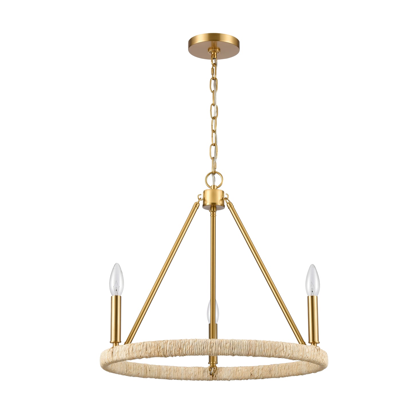 32473/3 - Abaca 20'' Wide 3-Light Chandelier - Brushed Gold