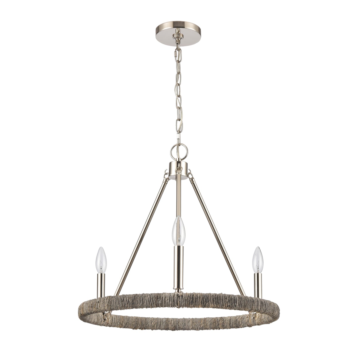 32483/3 - Abaca 20'' Wide 3-Light Chandelier - Polished Nickel