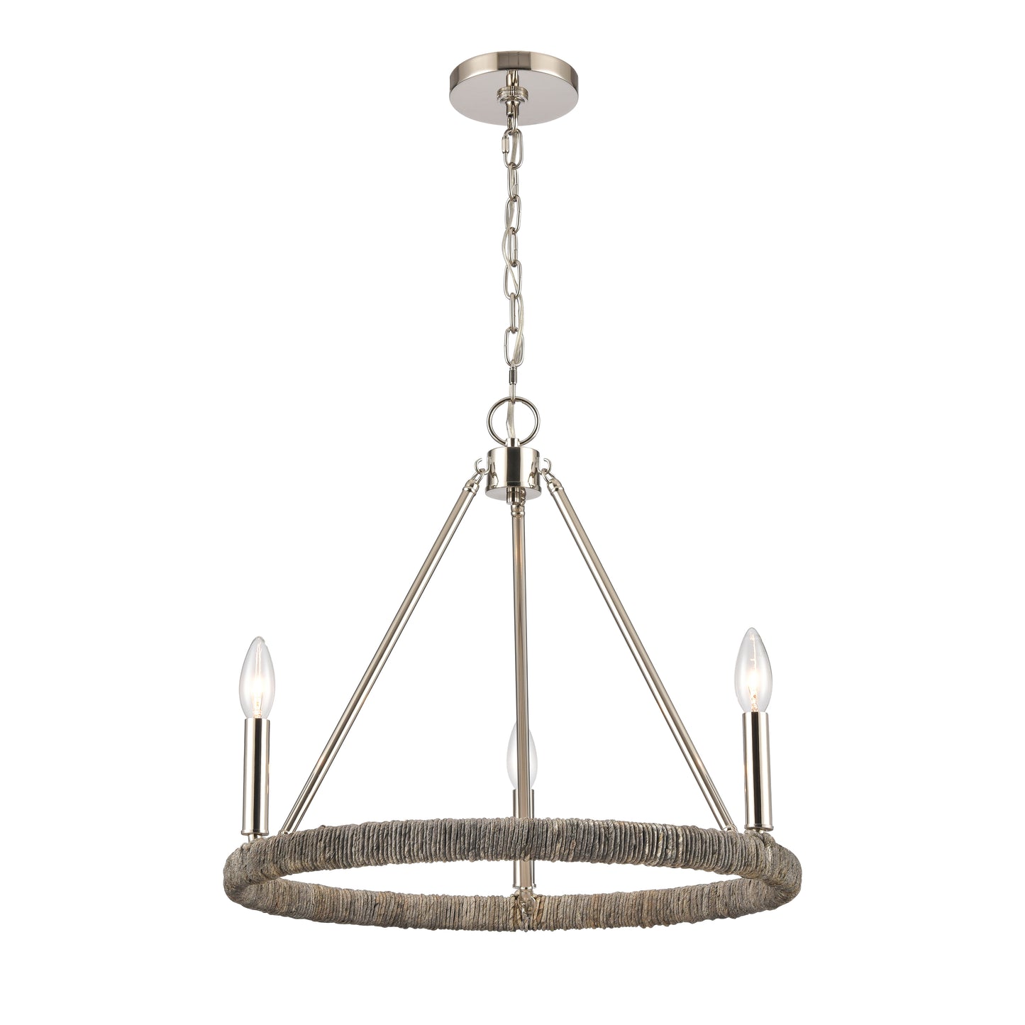 32483/3 - Abaca 20'' Wide 3-Light Chandelier - Polished Nickel