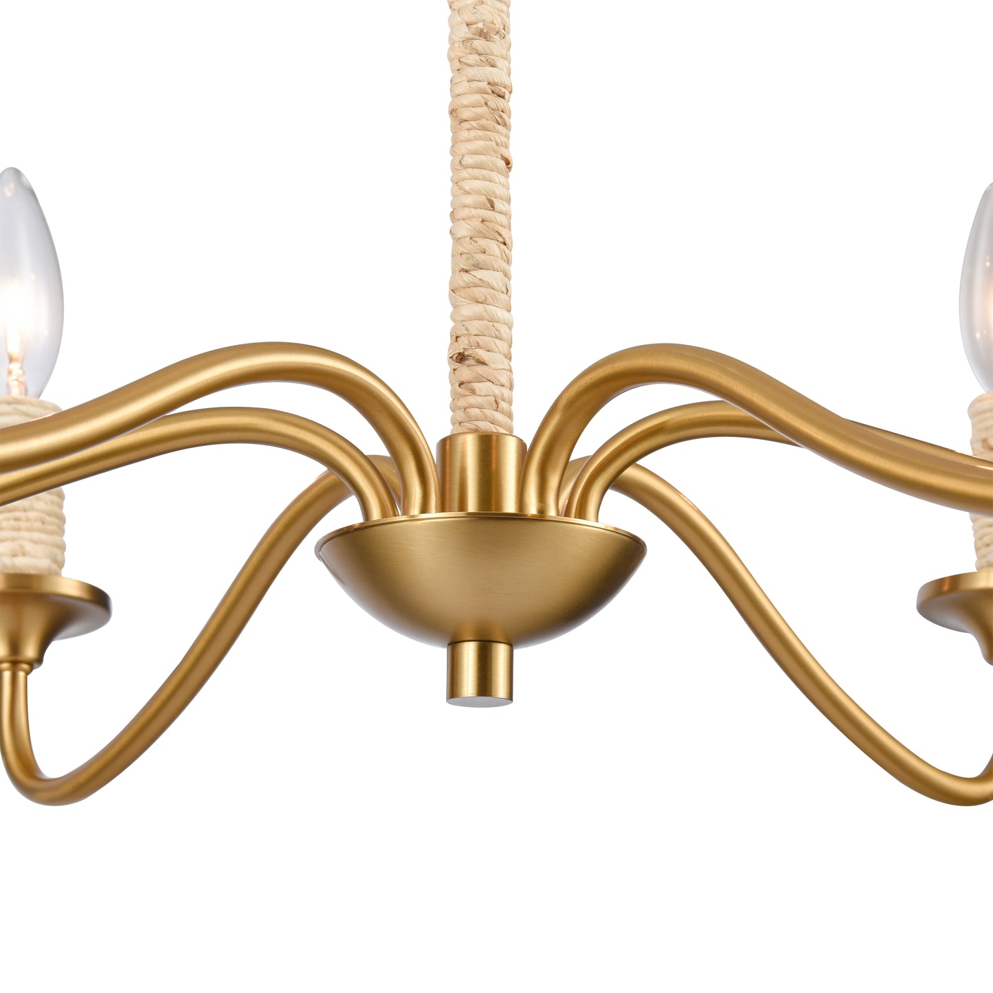 32485/6 - Abaca 32'' Wide 6-Light Chandelier - Brushed Gold