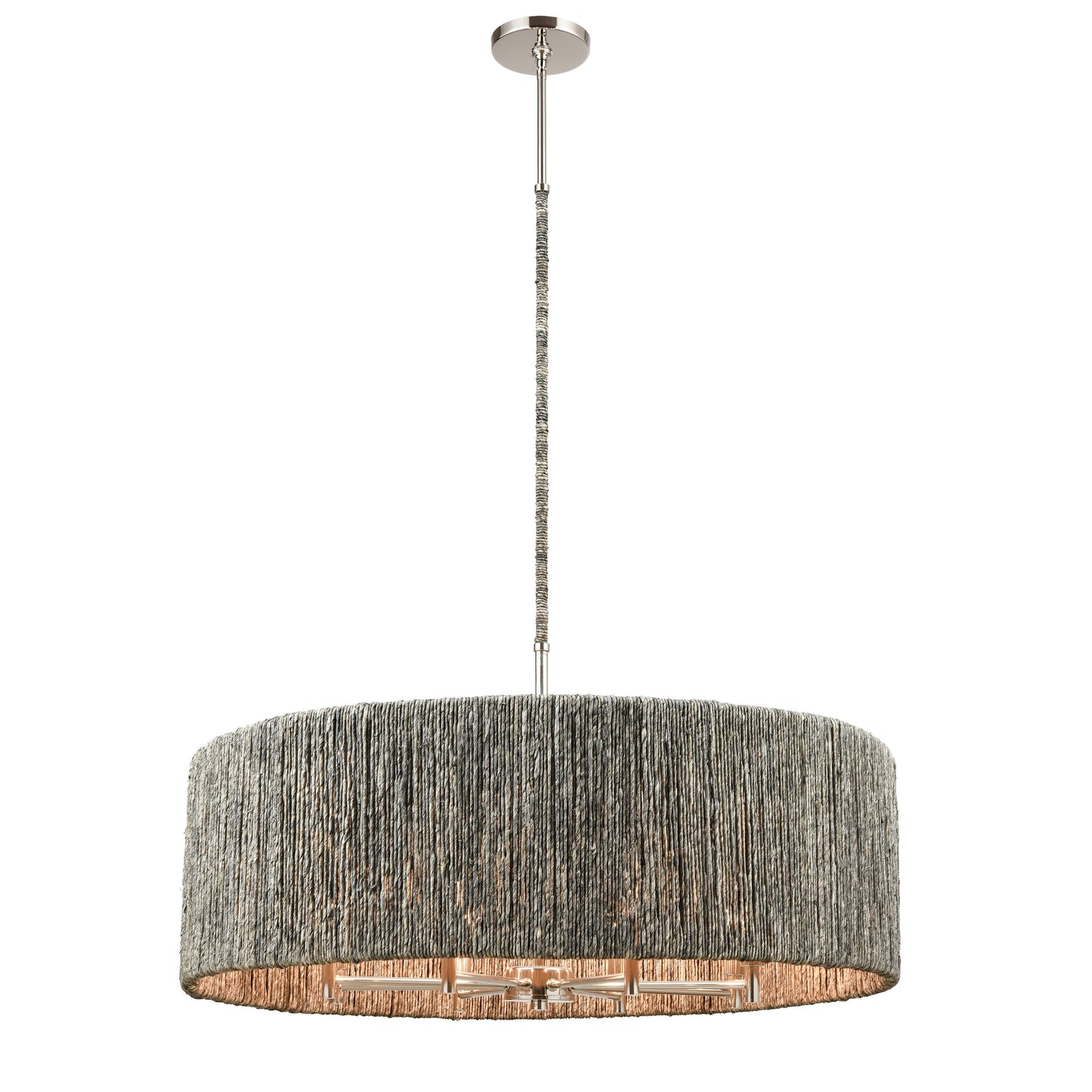 32513/8 - Abaca 33'' Wide 8-Light Chandelier - Polished Nickel