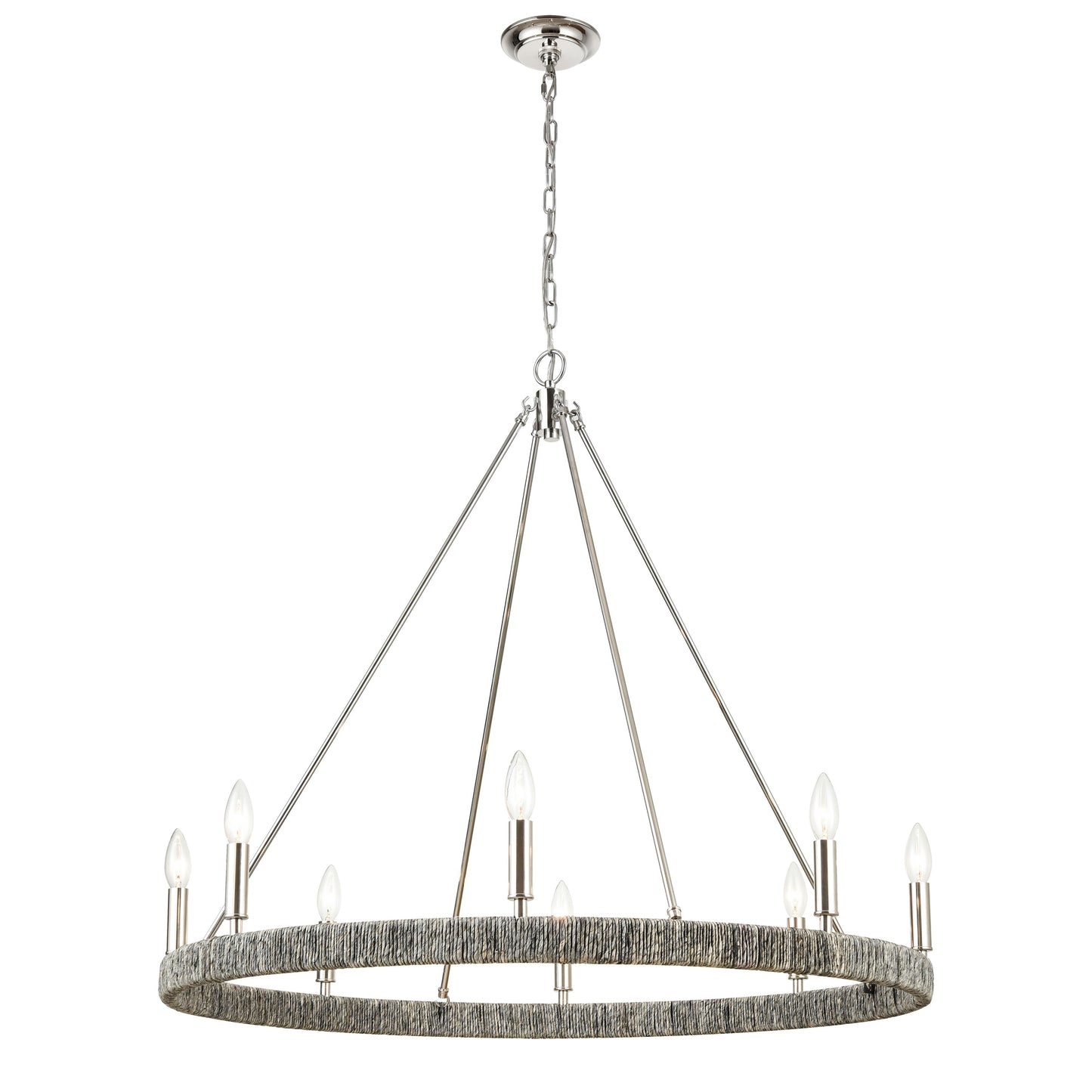 32516/8 - Abaca 36'' Wide 8-Light Chandelier - Polished Nickel