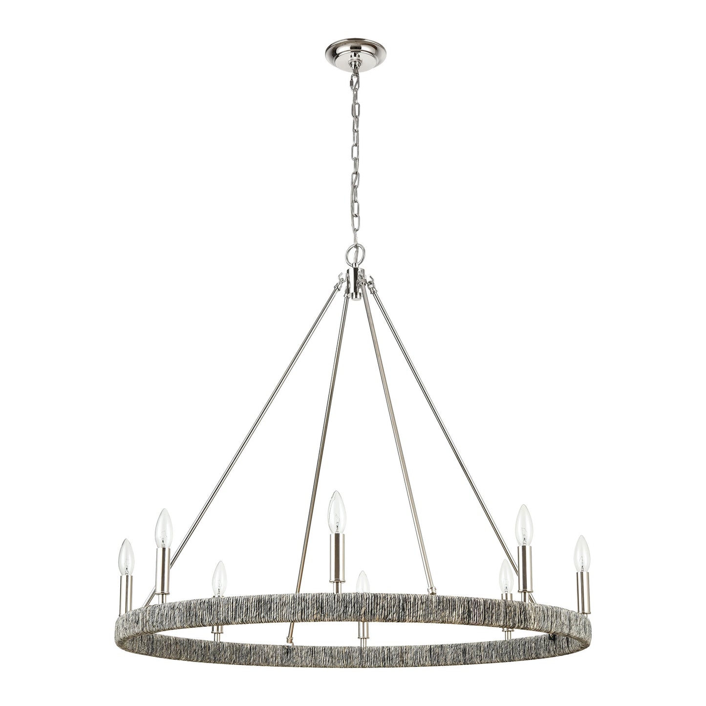 32516/8 - Abaca 36'' Wide 8-Light Chandelier - Polished Nickel