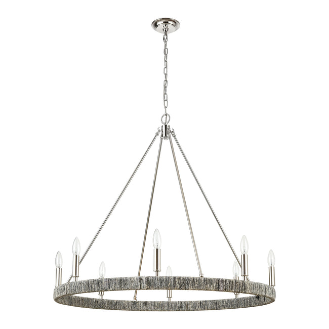 32516/8 - Abaca 36'' Wide 8-Light Chandelier - Polished Nickel