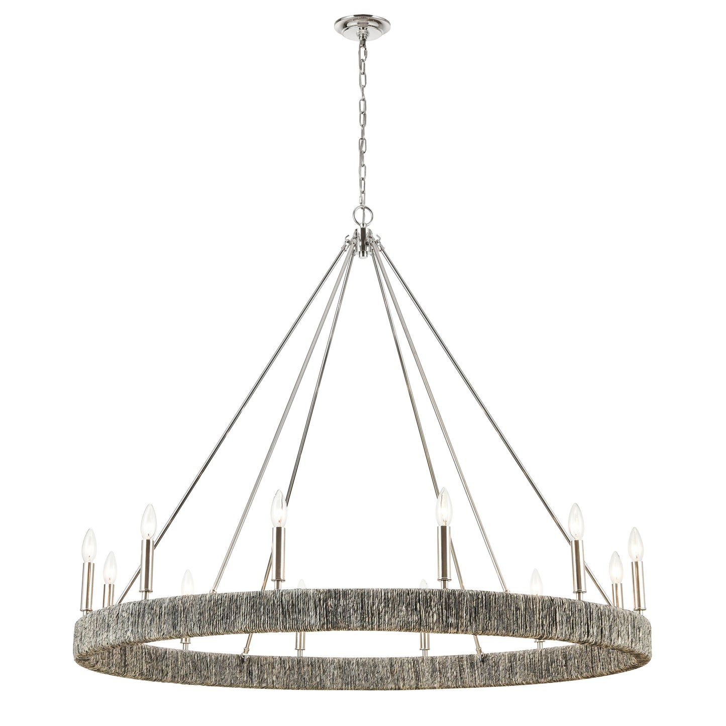 32517/12 - Abaca 48'' Wide 12-Light Chandelier - Polished Nickel