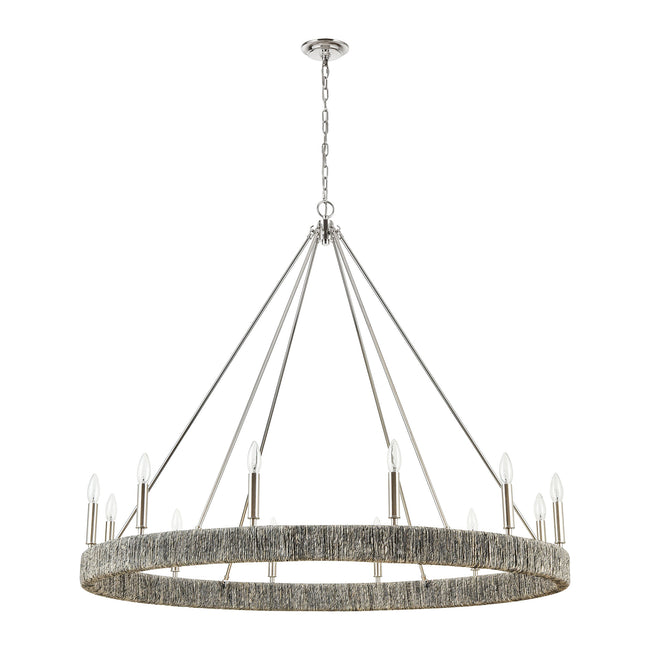 32517/12 - Abaca 48'' Wide 12-Light Chandelier - Polished Nickel