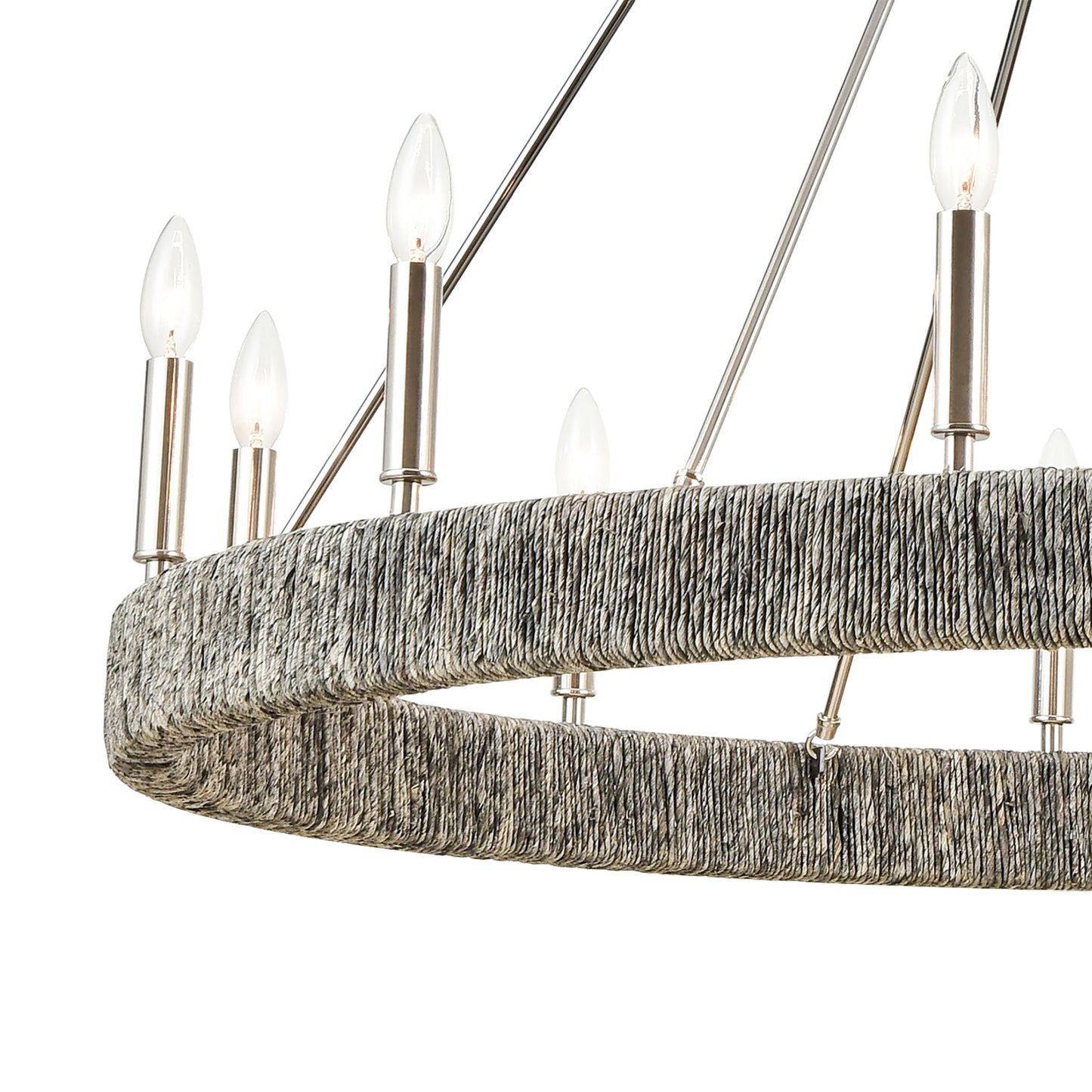 32517/12 - Abaca 48'' Wide 12-Light Chandelier - Polished Nickel