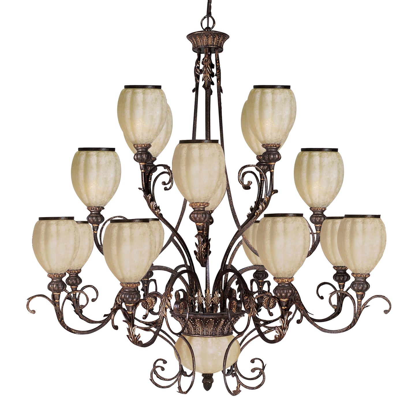 328-GC-G - Carrollton 16-Light Chandelier In Golden Coffee