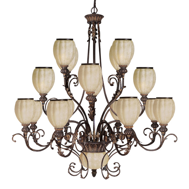 328-GC-G - Carrollton 16-Light Chandelier In Golden Coffee