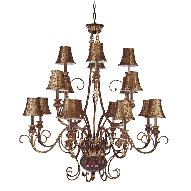 328-GC-SH13 - Charlotte 55'' Wide 18-Light Chandelier - Brown