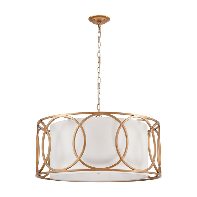 33426/6 - Ringlets 28'' Wide 6-Light Chandelier - Matte Gold