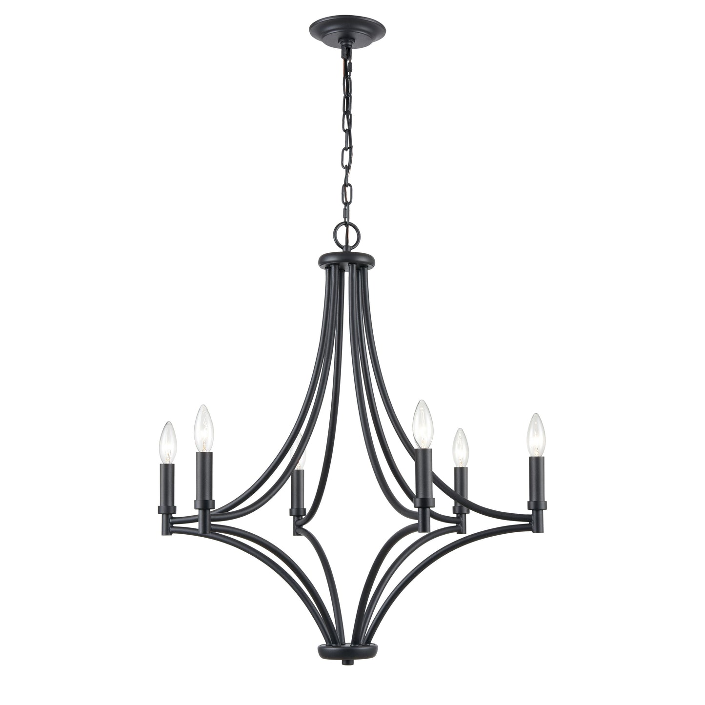 33436/6 - Spanish Villa 26'' Wide 6-Light Chandelier - Charcoal