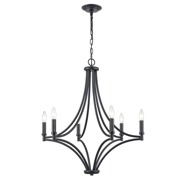 33436/6 - Spanish Villa 26'' Wide 6-Light Chandelier - Charcoal