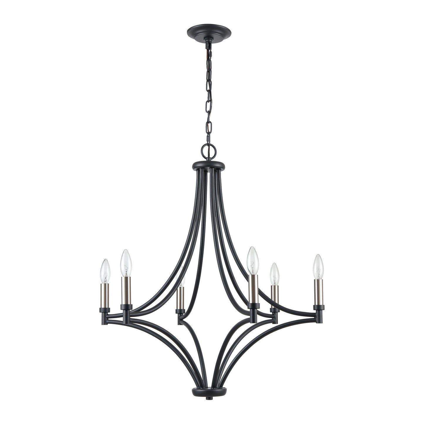 33436/6 - Spanish Villa 26'' Wide 6-Light Chandelier - Charcoal