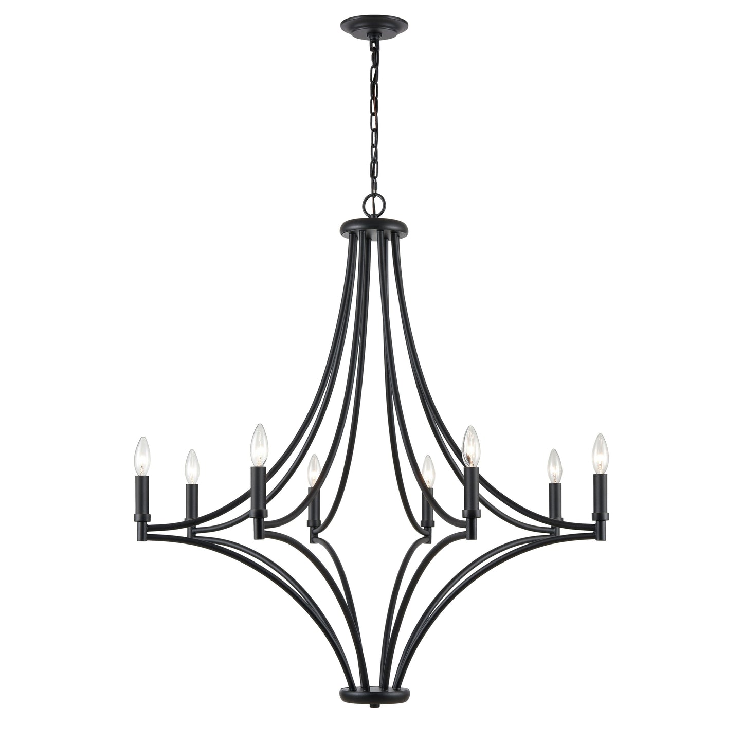 33437/8 - Spanish Villa 36'' Wide 8-Light Chandelier - Charcoal