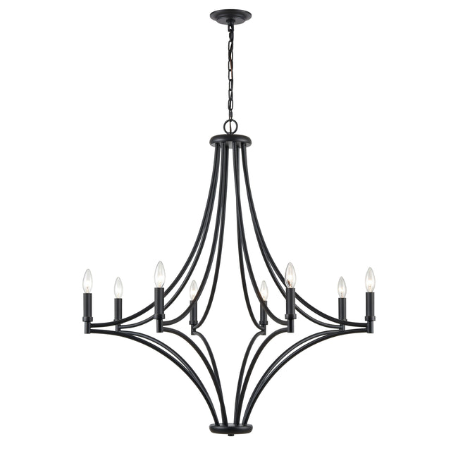 33437/8 - Spanish Villa 36'' Wide 8-Light Chandelier - Charcoal