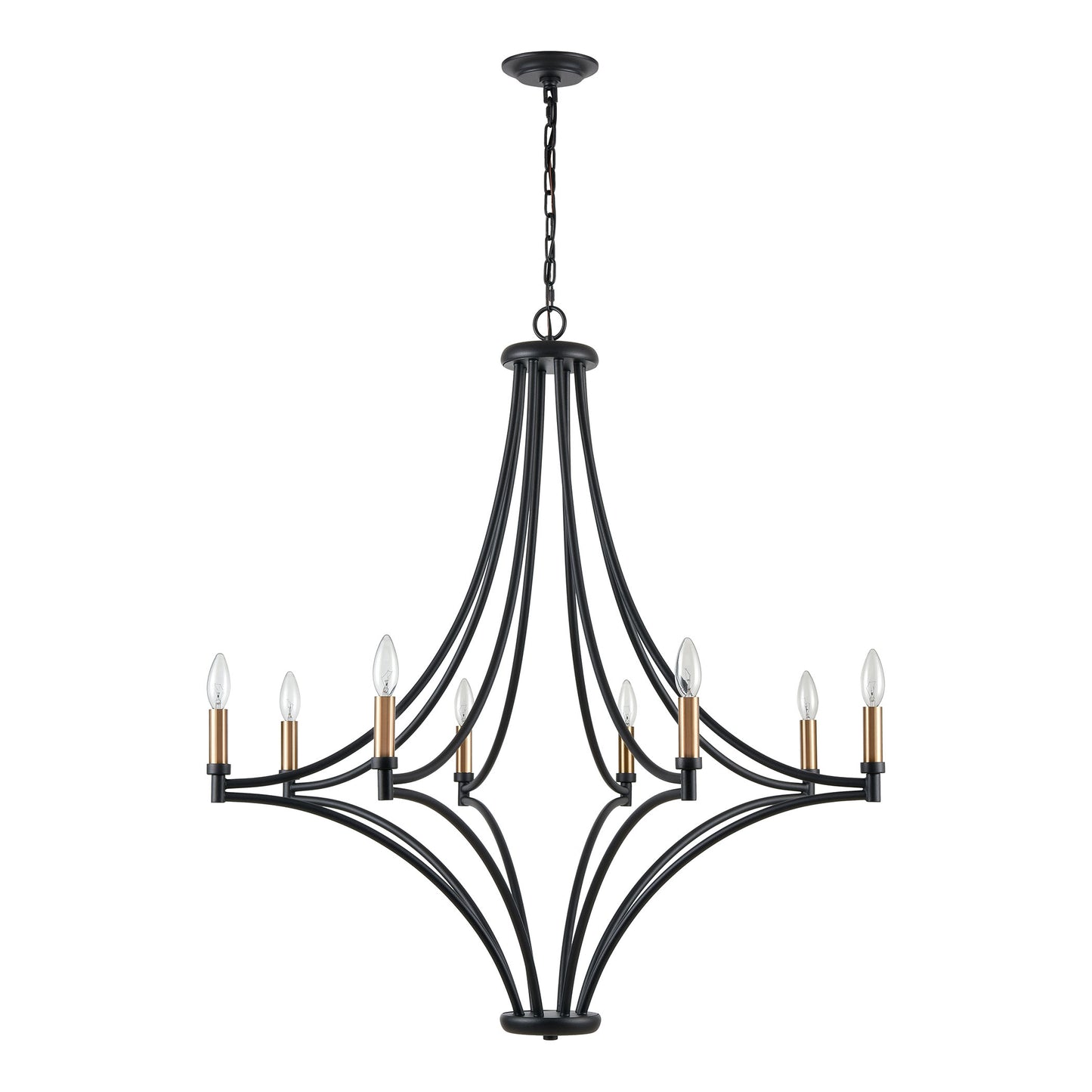 33437/8 - Spanish Villa 36'' Wide 8-Light Chandelier - Charcoal