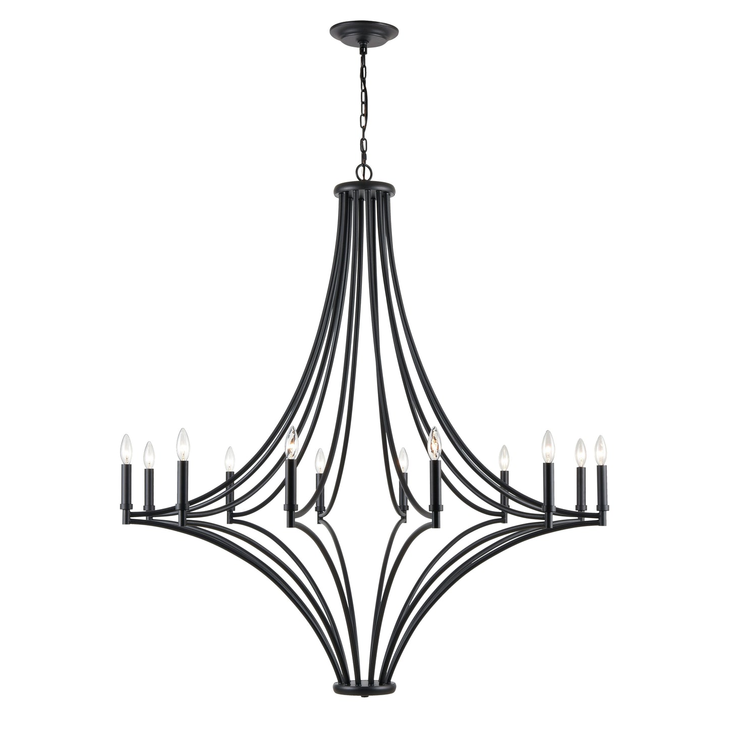 33438/12 - Spanish Villa 48'' Wide 12-Light Chandelier - Charcoal