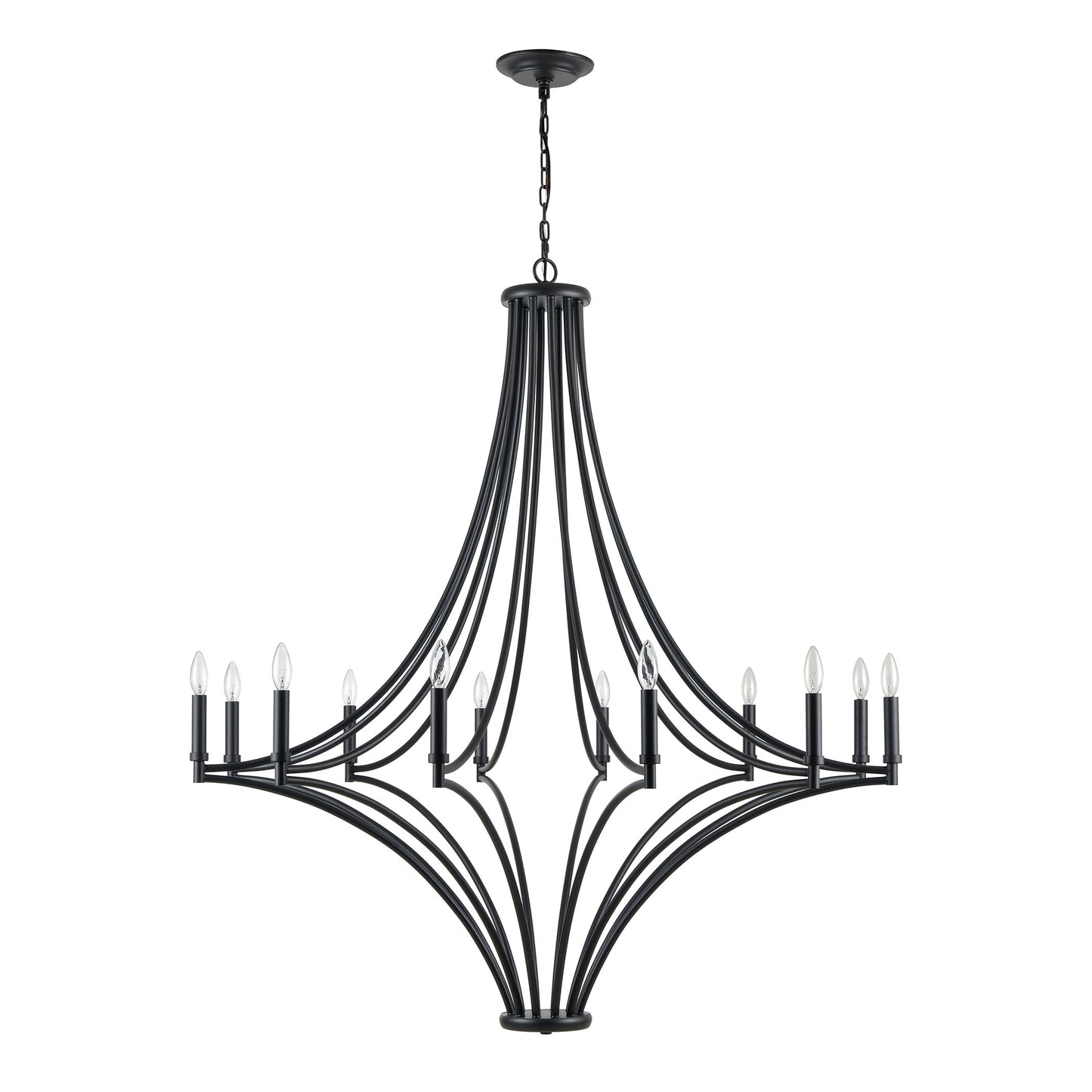 33438/12 - Spanish Villa 48'' Wide 12-Light Chandelier - Charcoal