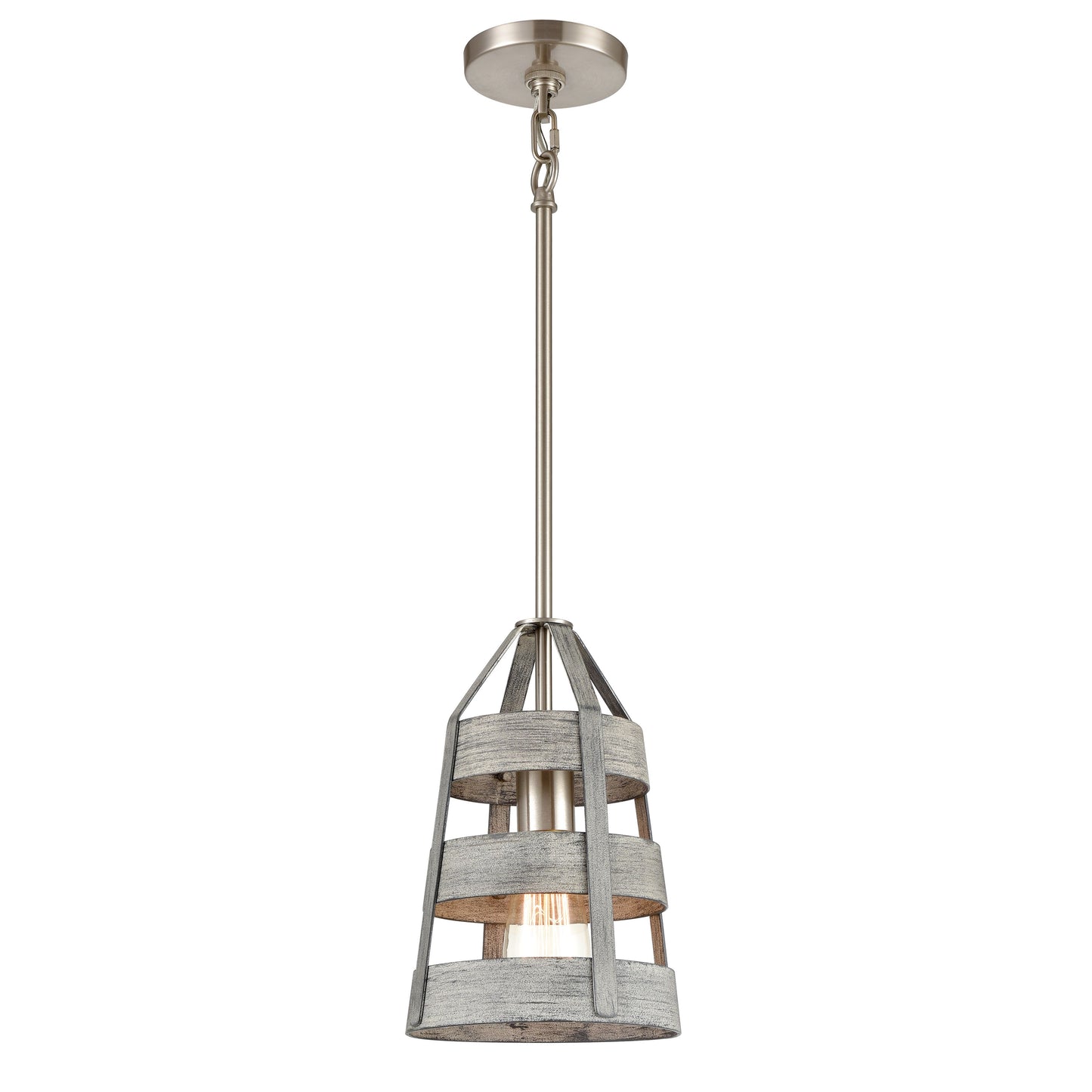 33455/1 - Brigantine 7'' Wide 1-Light Mini Pendant - Weathered Driftwood