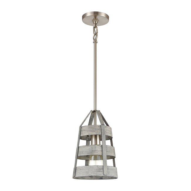 33455/1 - Brigantine 7'' Wide 1-Light Mini Pendant - Weathered Driftwood