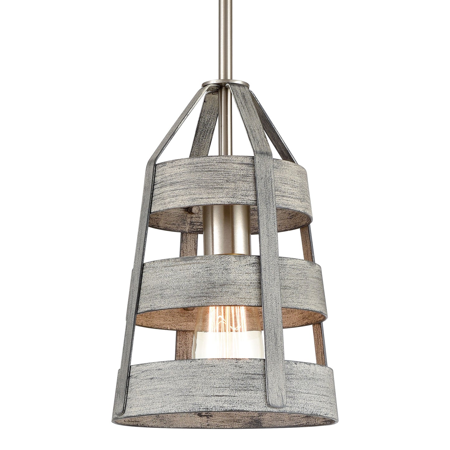 33455/1 - Brigantine 7'' Wide 1-Light Mini Pendant - Weathered Driftwood