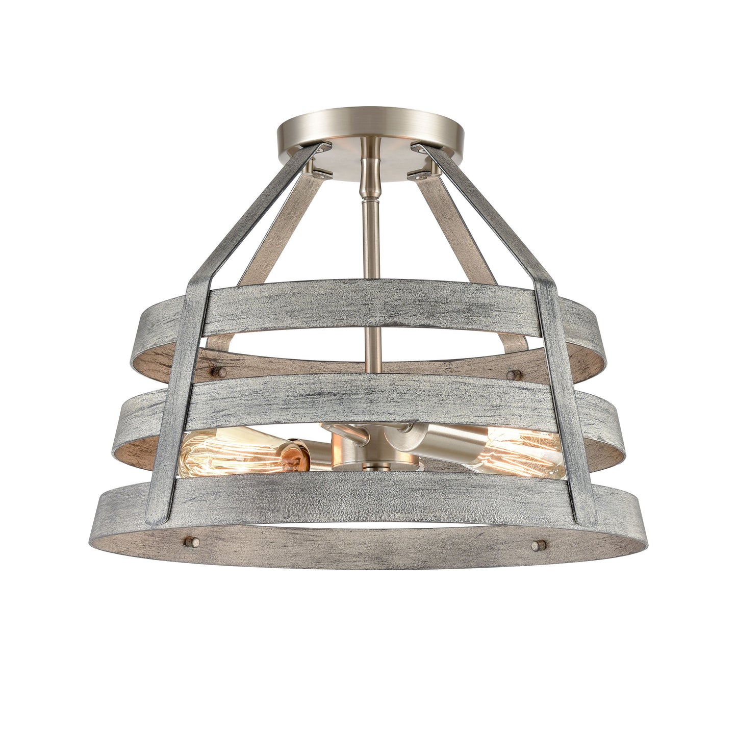 33456/2 - Brigantine 15'' Wide 2-Light Semi Flush Mount - Weathered Driftwood