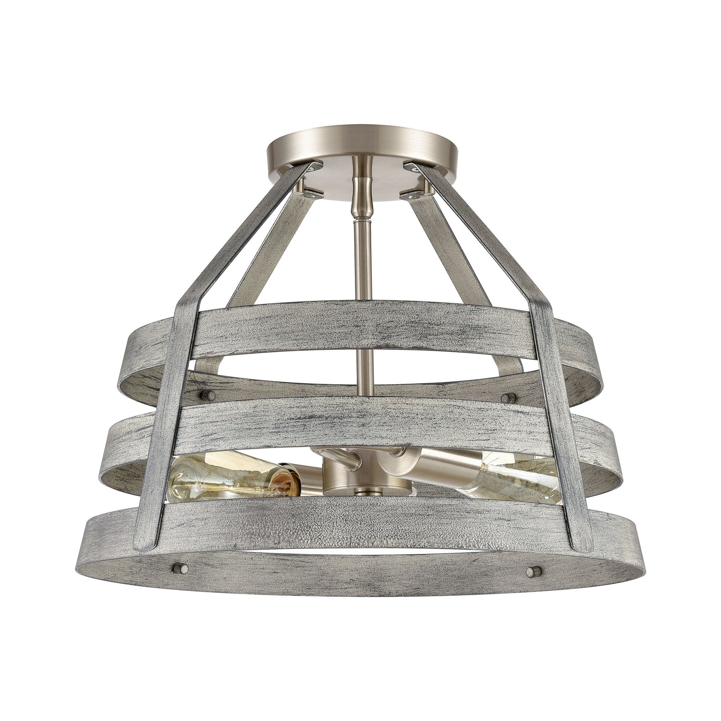 33456/2 - Brigantine 15'' Wide 2-Light Semi Flush Mount - Weathered Driftwood