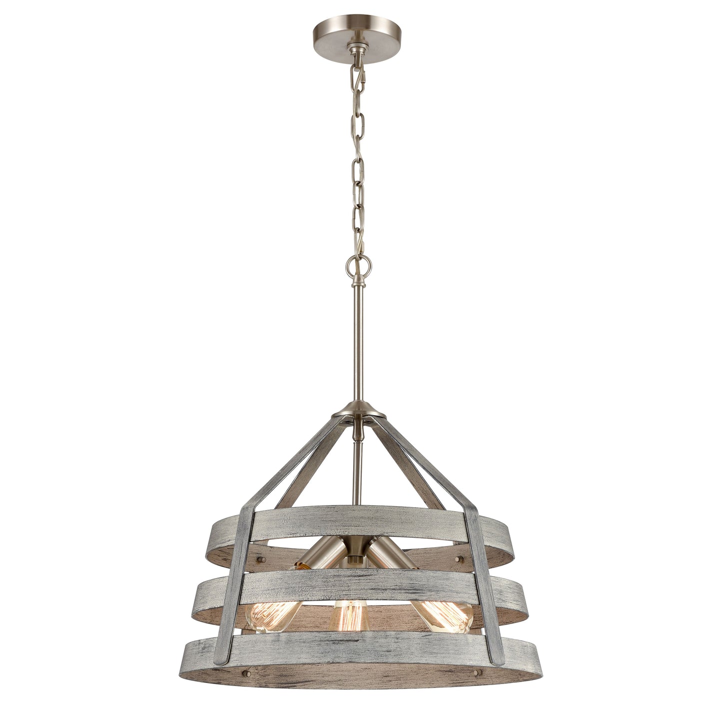 33457/3 - Brigantine 18'' Wide 3-Light Chandelier - Weathered Driftwood