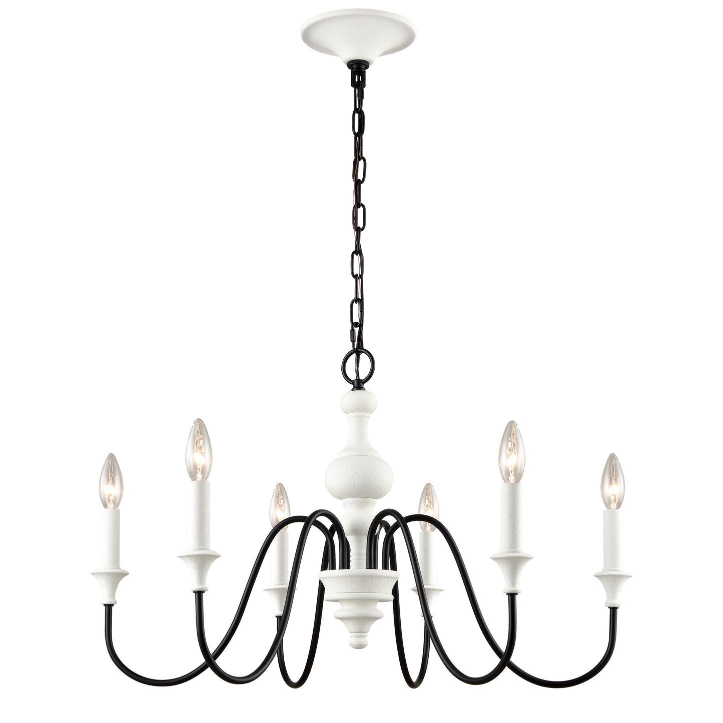 33467/6 - Val de Loire 28'' Wide 6-Light Chandelier - White