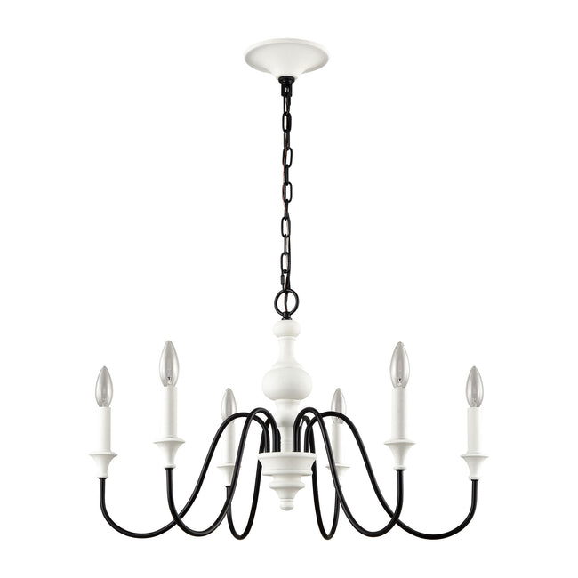 33467/6 - Val de Loire 28'' Wide 6-Light Chandelier - White