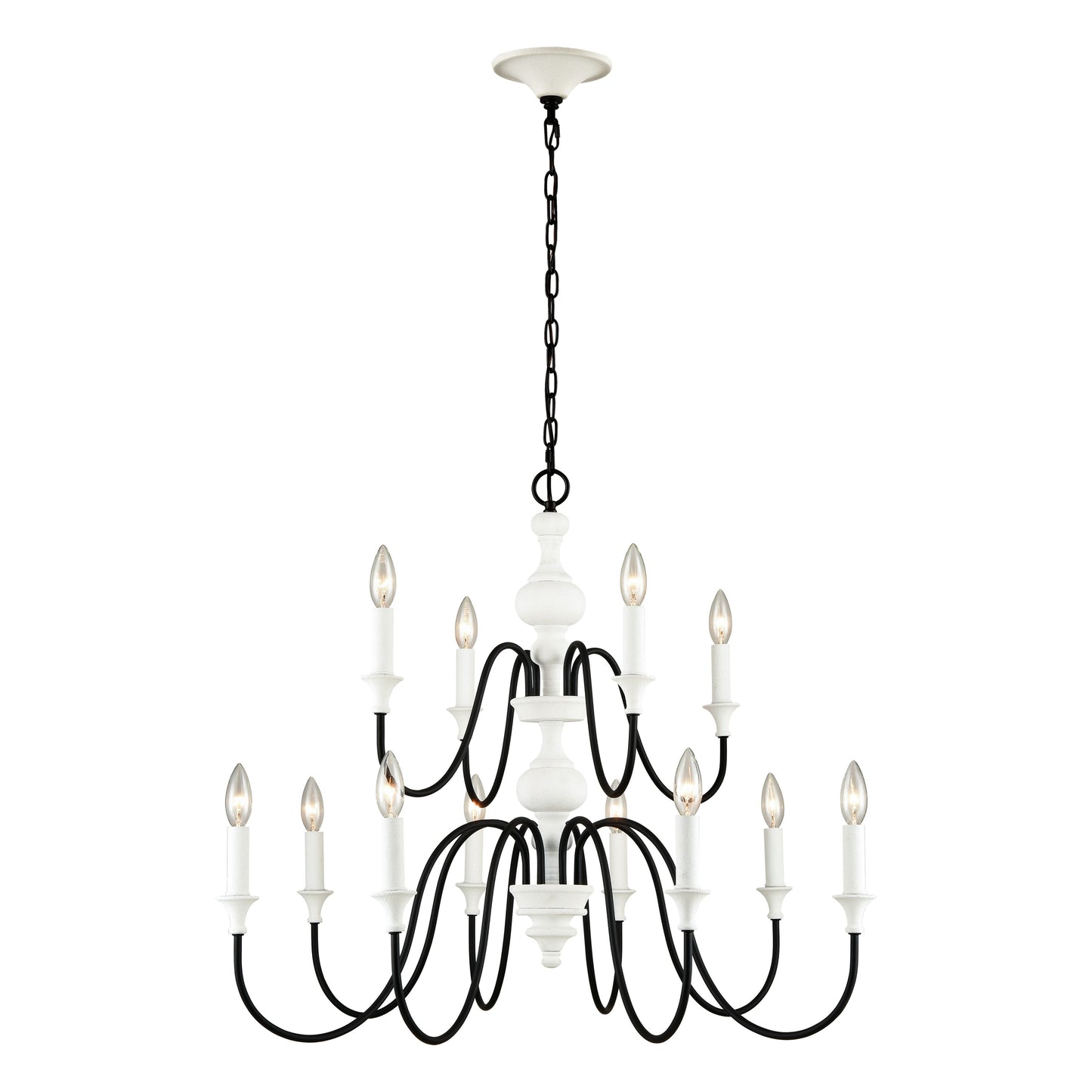 33470/8+4 - Val de Loire 36'' Wide 12-Light Chandelier - White