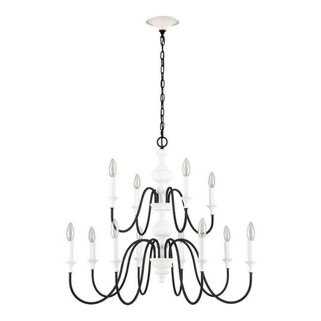 33470/8+4 - Val de Loire 36'' Wide 12-Light Chandelier - White