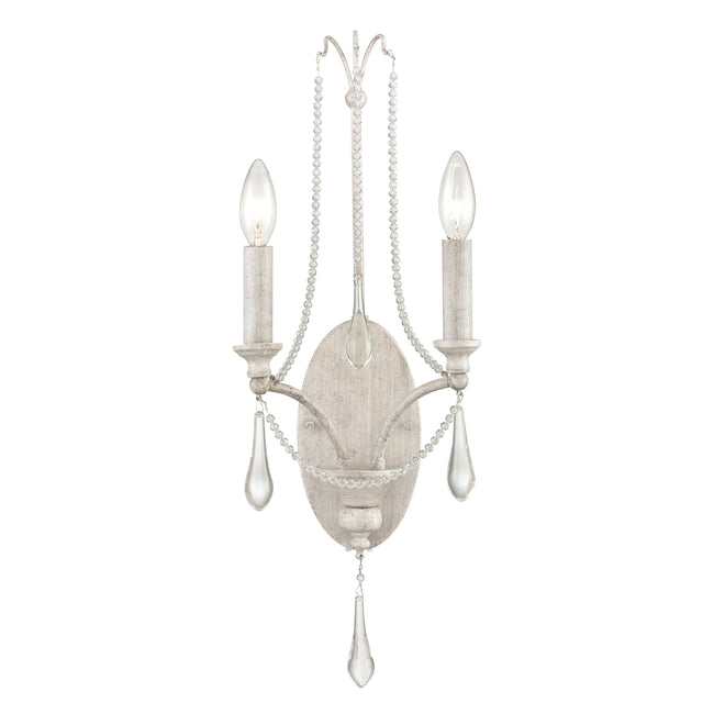 33471/2 - French Parlor 24'' High 2-Light Sconce - Vintage White