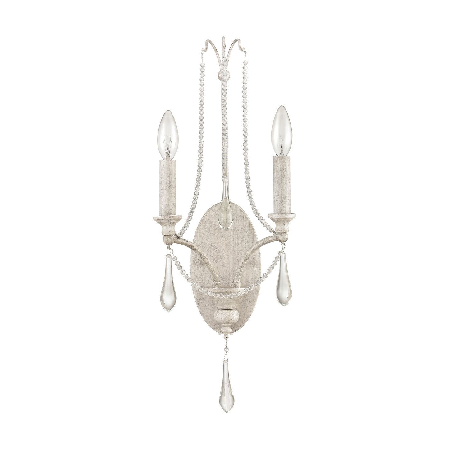 33471/2 - French Parlor 24'' High 2-Light Sconce - Vintage White