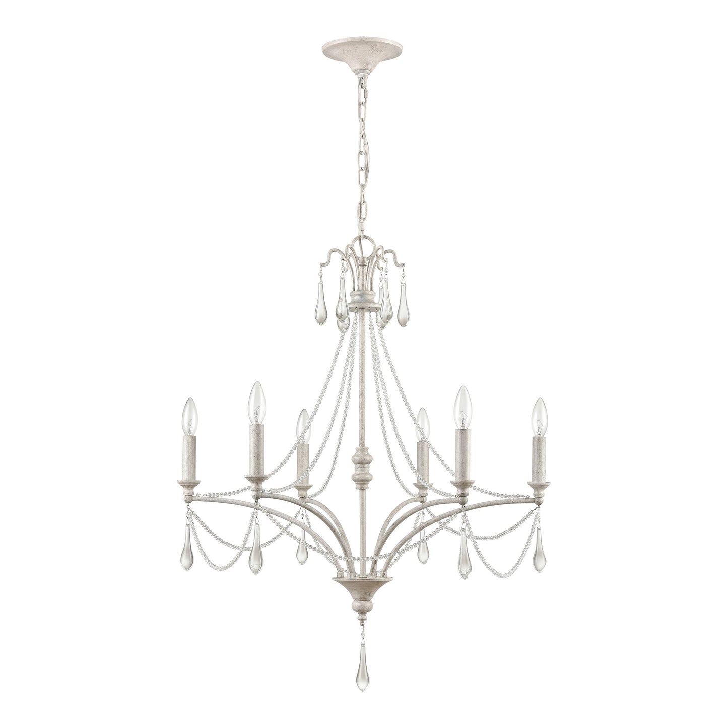 33476/6 - French Parlor 27'' Wide 6-Light Chandelier - Vintage White