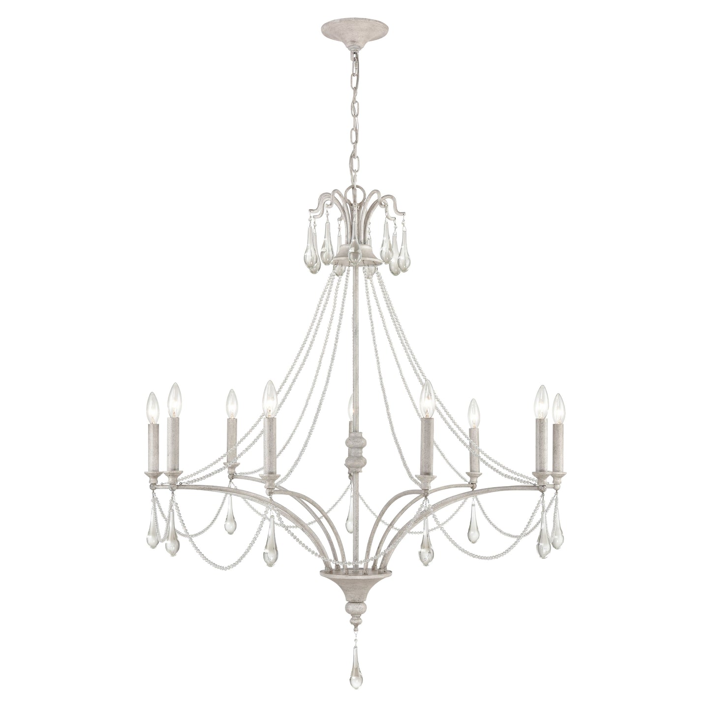 33477/9 - French Parlor 38'' Wide 9-Light Chandelier - Vintage White