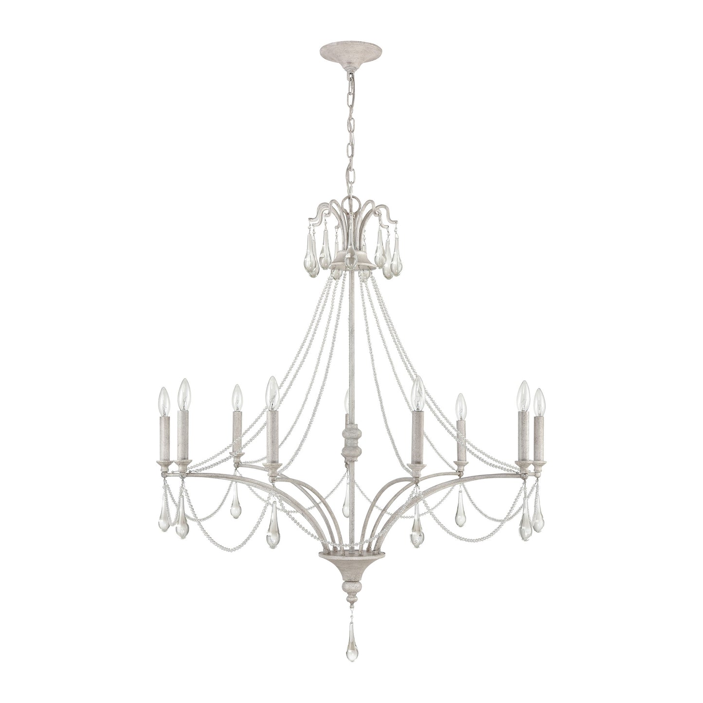 33477/9 - French Parlor 38'' Wide 9-Light Chandelier - Vintage White