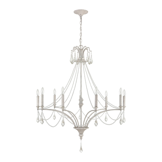 33477/9 - French Parlor 38'' Wide 9-Light Chandelier - Vintage White