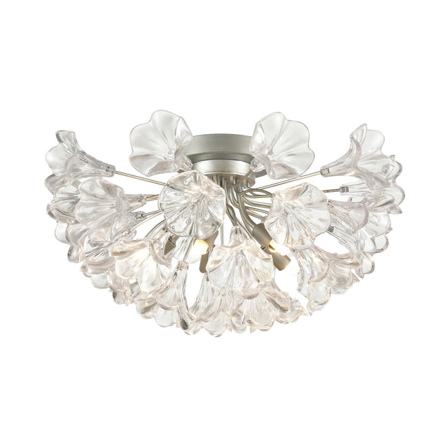 33485/5 - Celene 19'' Wide 5-Light Semi Flush Mount - Aged Silver