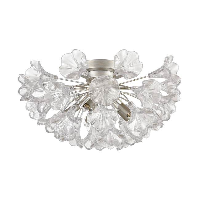 33485/5 - Celene 19'' Wide 5-Light Semi Flush Mount - Aged Silver