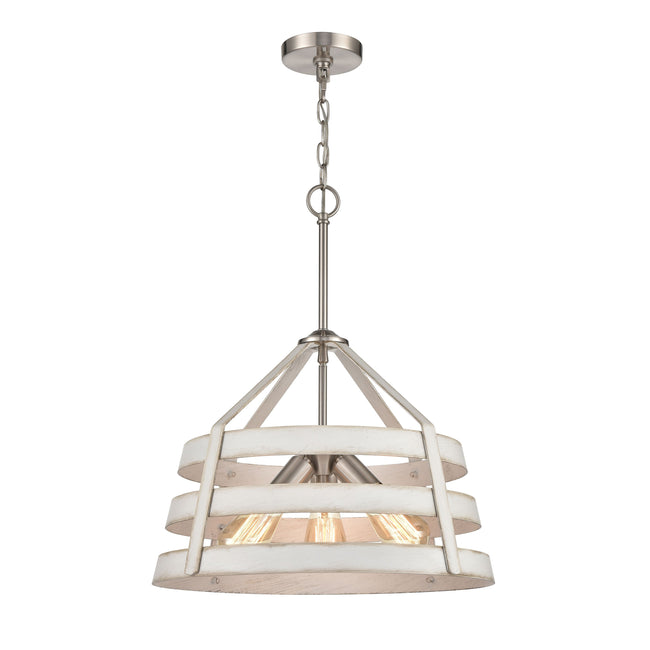 33557/3 - Brigantine 18'' Wide 3-Light Chandelier - Satin Nickel