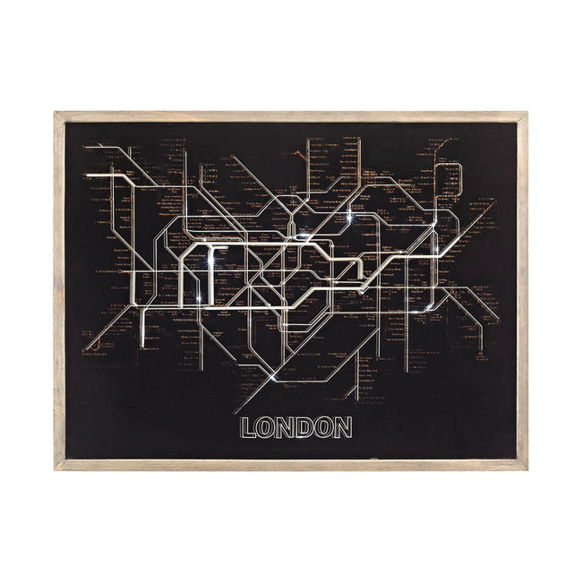 351-10238 - Tubetime Wood Framed Wall Decor In Grey And Black