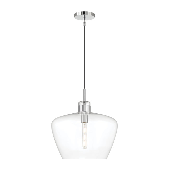 3742-CH-CL - Aurora 1-Light Glass Pendant - Chrome