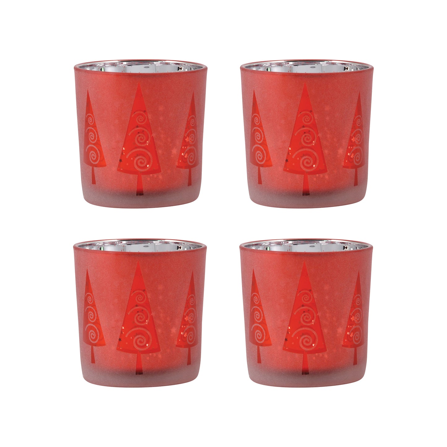 394560/S4 - Modern Tree Votives (Set of 4)