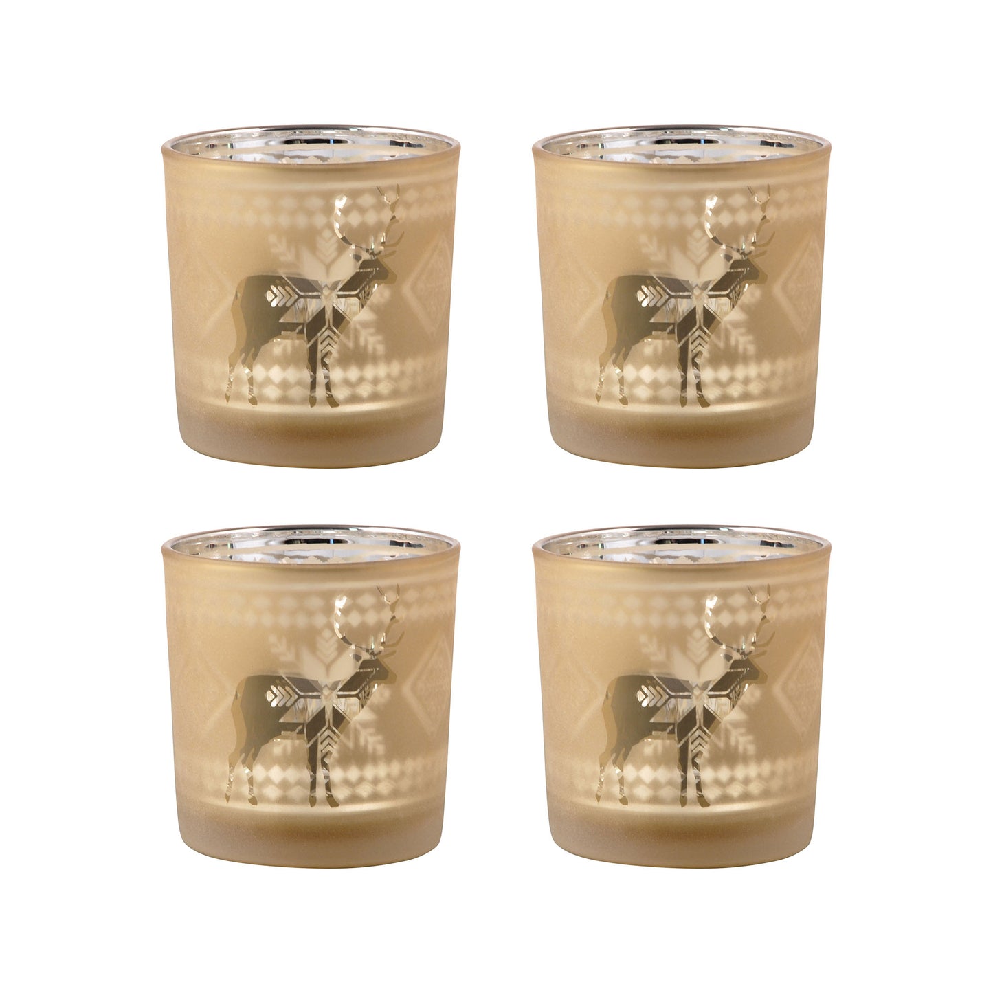 394591/S4 - Reindeer Votives Holders (Set of 4)