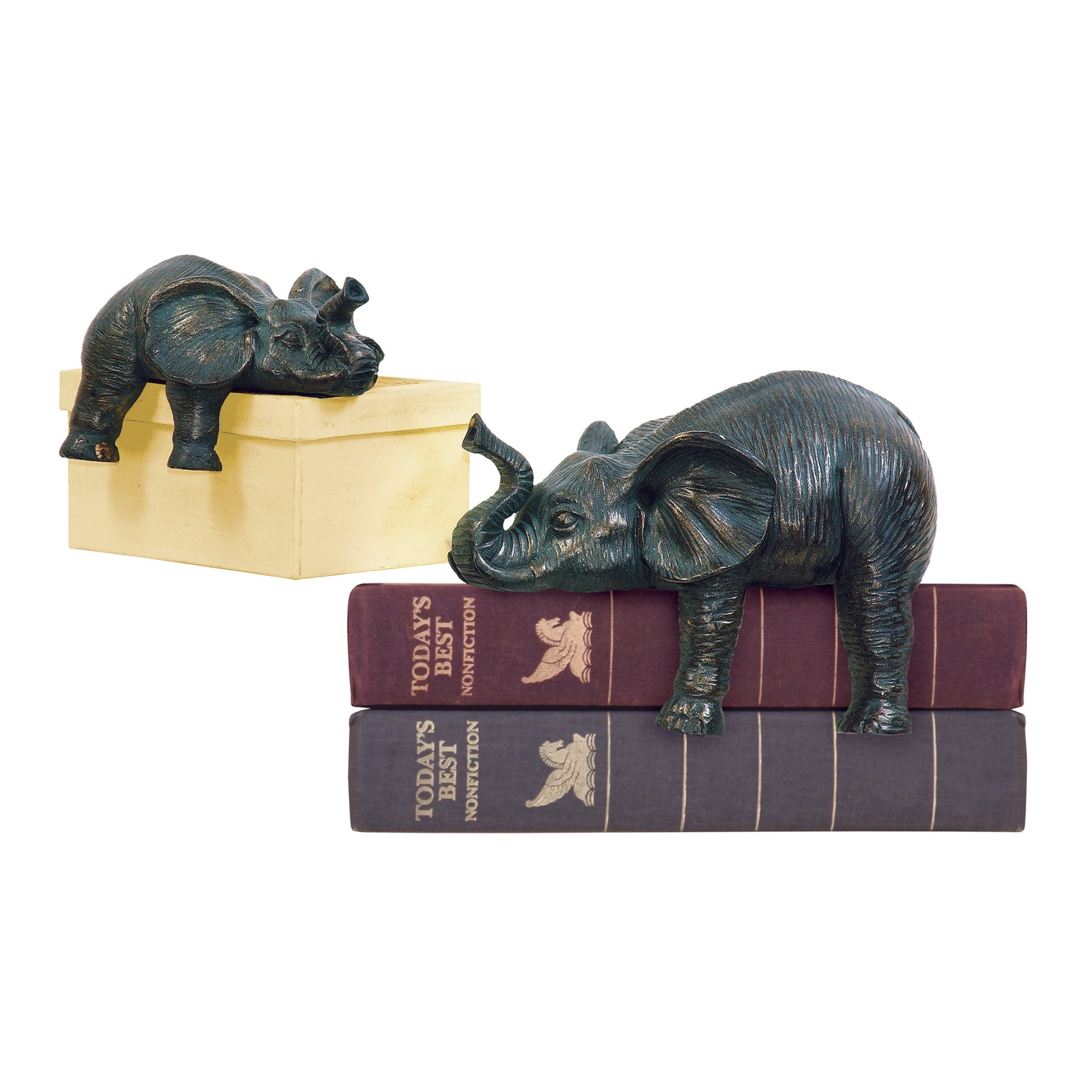 4-8527172 - Sprawling Elephant Bookend - Set of 2