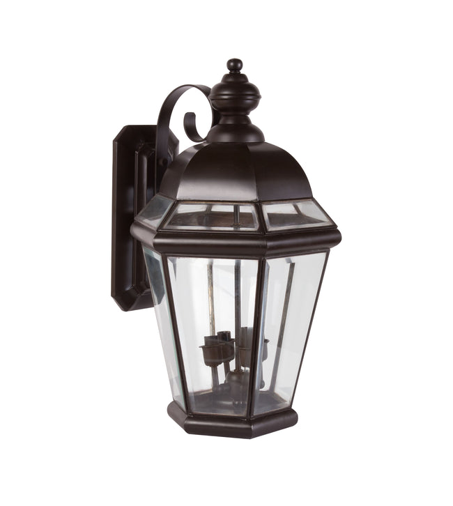 4092-AC - Artistic Lighting Outdoor Wall Lantern in Aged Copper with Beveled Glass