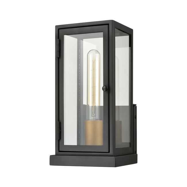 45492/2 - Crofton 10" Wide 2-Light Outdoor Sconce in Charcoal with Clear Glass