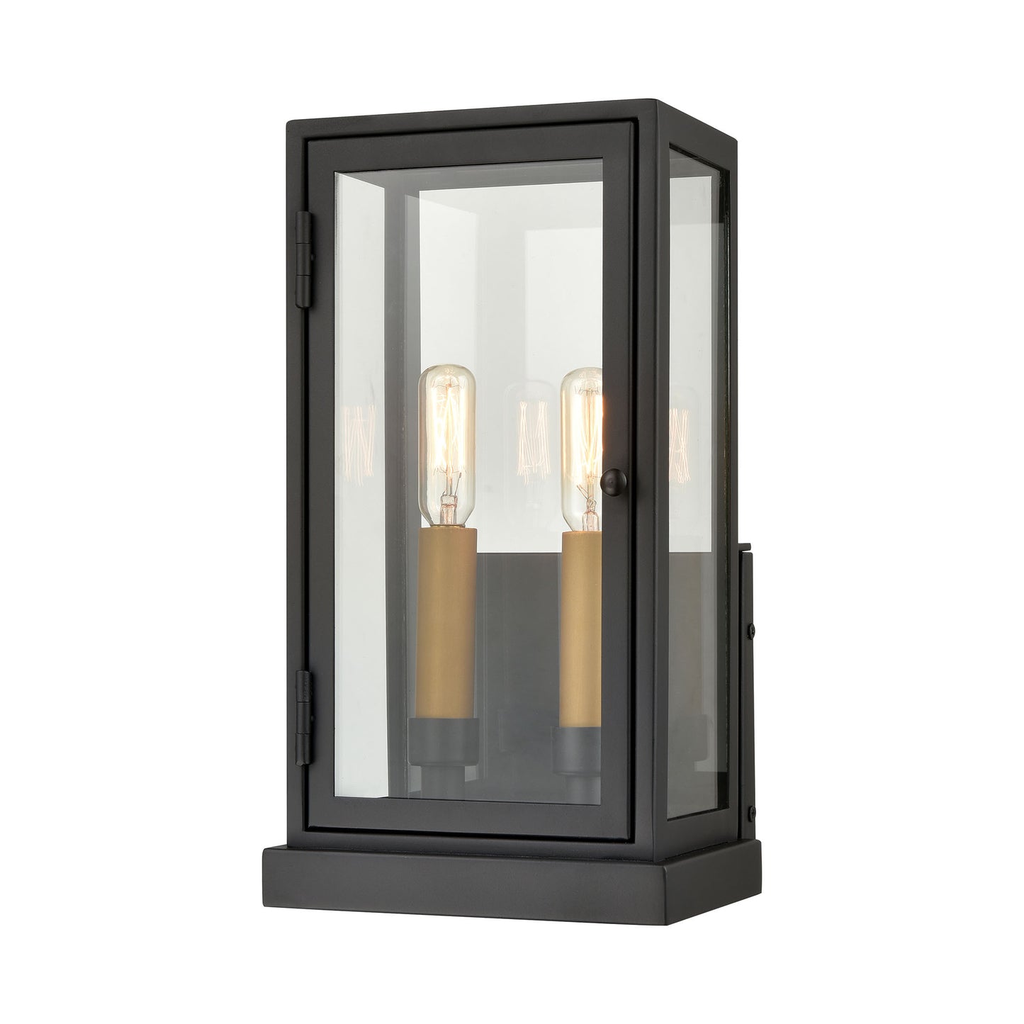 45492/2 - Crofton 10" Wide 2-Light Outdoor Sconce in Charcoal with Clear Glass